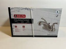 DELTA 2 Handle Centerset Bathroom Faucet Brushed Nickel B2515LF-SSPPU-ECO