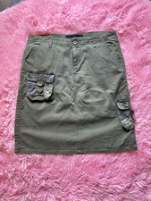 Vintage Ilin Olive Green Camo Skirt Y2k 90s Made In Usa