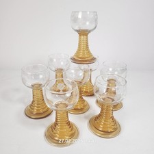 8x Römer Weingläser braun Traubenrebe Dekor 0,1 Liter70er Vintage Sammlung Paket