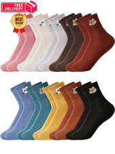 Eurzom 10 Pairs Women Sock Cute Cotton Crew Ankle Gift,Cat One Size, Cat
