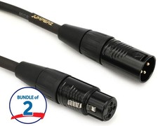 JUMPERZ JGM-1 Gold Microphone Cable - 1 foot 2-Pack 