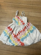 Girls Mini Boden Flutter Flower Rainbow Dress Size 3-4 Years Summer Toddler