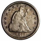 1875S Seated Liberty Twenty Cent Piece 20C Raw