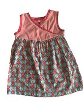 TEA Collection 2T DRESS, Paprika and Blue Criss Cross, Soft Collage Size 2