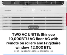 Two Air Conditioning Units - One Floor And One Window