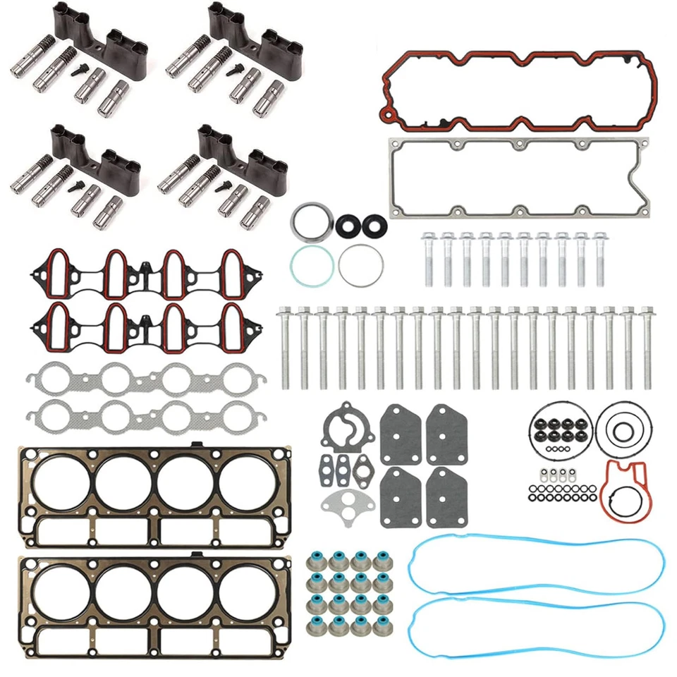 For Chevrolet GM 5.3 AFM Lifter Kit Head Gasket Set Head Bolts Lifters w/Guides - Image 2 of 4