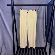 Vintage Christian Lacroix Bazar Yellow Trousers Women Size 42 Wide Leg Designer