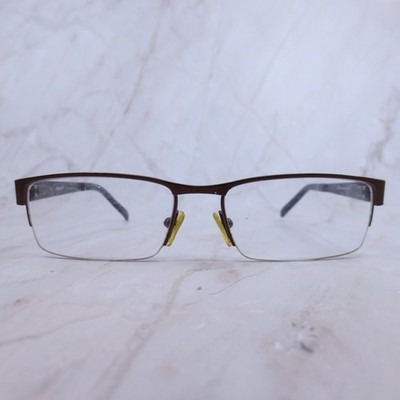 Gant Galger Eyeglasses Frame Unisex Dark Brown Metal Half Rim Square 54-17-140
