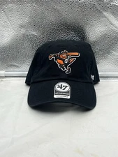 Baltimore Orioles MLB '47 Brand Throwback Black Clean Up Adjustable Hat