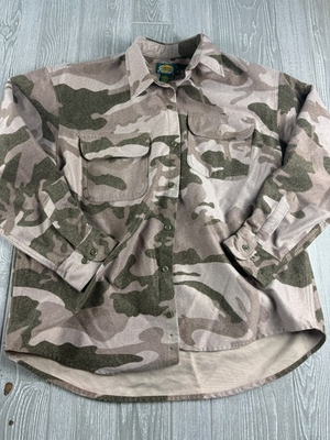 #ad Cabela#x27;s Camo Button Up Outdoor Hunting Shirt Long Sleeve Mens XL $28.04