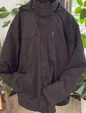 3XL SWISS TECH MEN'S SOFT SHELL JACKET FULL ZIP BLACK LINED MODERN OUTDOORS COAT