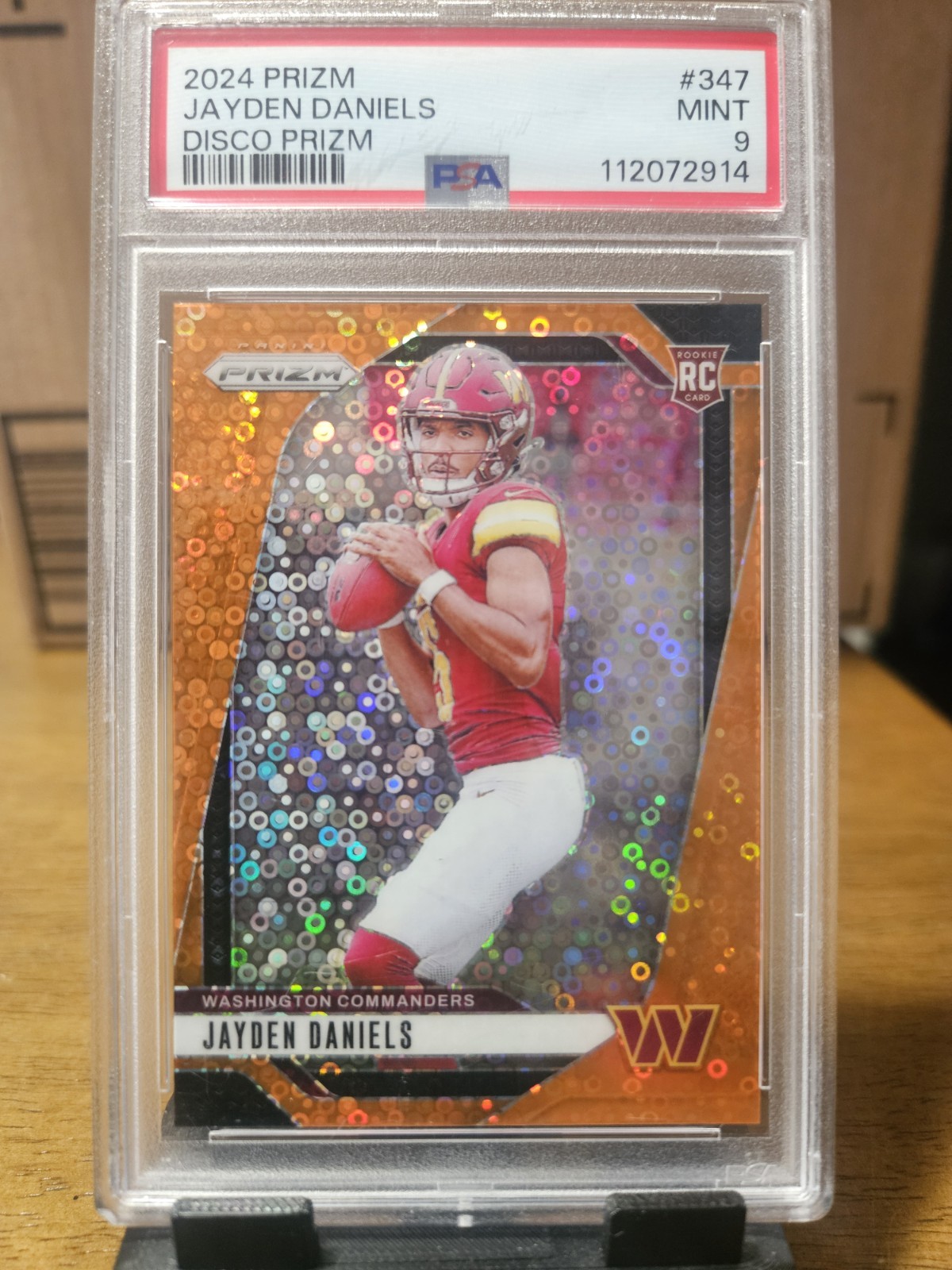 2024 Panini Prizm Jayden Daniels Orange Disco Prizm PSA 9 Mint (RC)