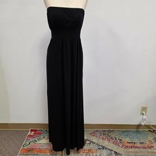 Old Navy Strapless Y2K Babydoll Dress Size XS Milkmaid Maxi Modal Smocked Black