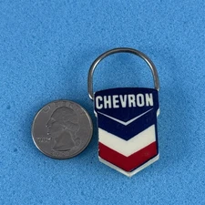 Vtg Jens Agergaard Santa Maria CA Chevron Gas Station Keychain Key Ring #58419