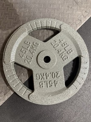 45lb 1-inch Cast Iron Weight Grip Plate - Strength Training & Weightlifting