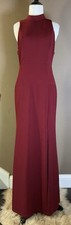 Lulus Keep On Dancing Burgundy Mock Neck Cutout Maxi Dress Size Medium