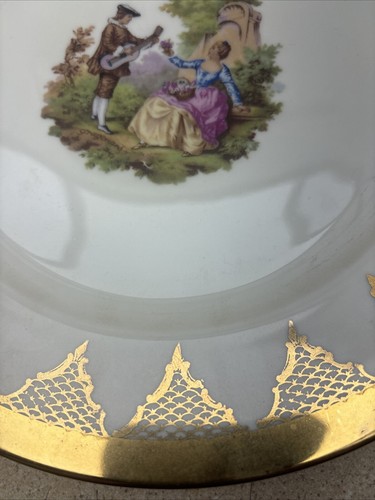 GLORIA PORCELANA FINA BAYREUTH PLACA ORO BRILLANTE 25,5 cm - Imagen 7 de 10