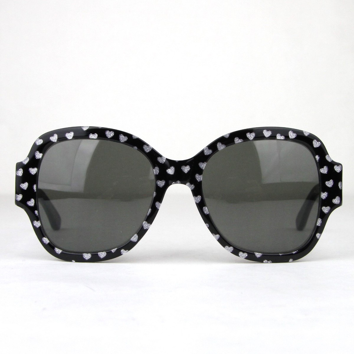 Saint Laurent Black with Silver Hearts Large Sunglasses  display picture 3