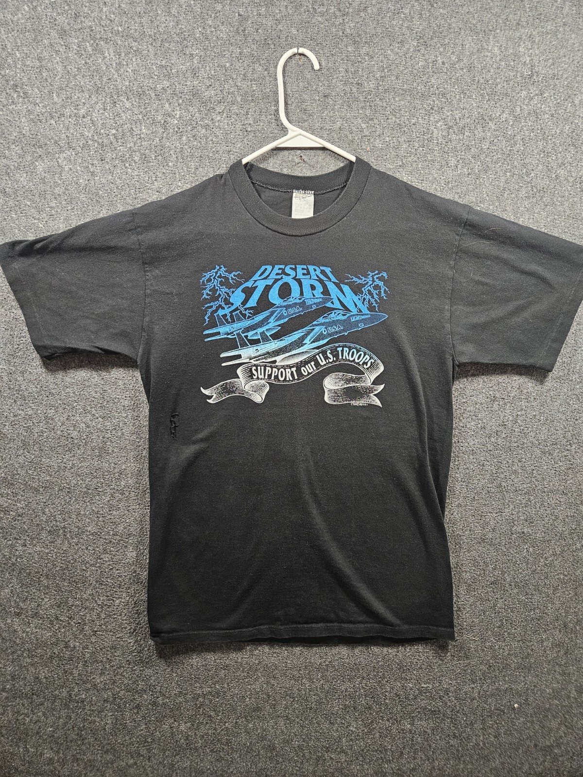 Vintage Desert Storm Black 90s Single-Stitch USA Made T-shirt Size Large