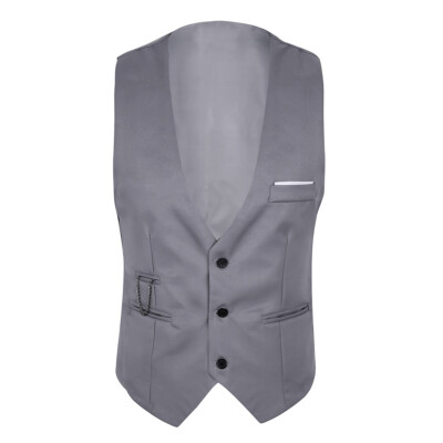 Men's Slim Fit Suit Vest - V-Neck Formal Waistcoat With Pocket For Wedding, Prom, Business