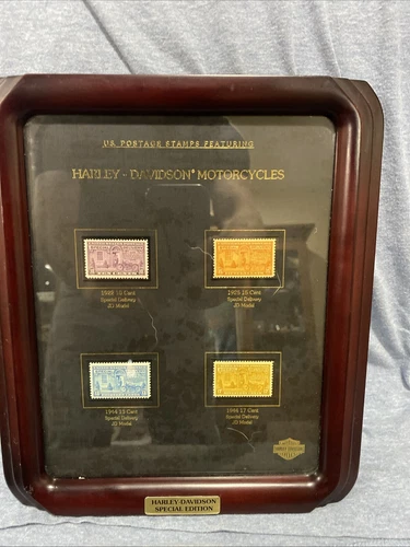 99398-93V HARLEY-DAVIDSON SPECIAL EDITION US POSTAGE STAMPS FRAMED VINTAGE  1993