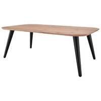 Couchtisch Wohnzimmertisch Braun Schwarz Wildeichenholz Metall 120 X 70 Cm