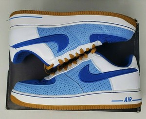 university blue air force ones