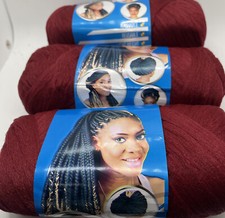 3 Rolls Brazil Brazilian Wool Hair Yarn for Braiding and Weaving Red.