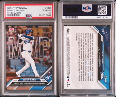 PSA 10 Shohei Ohtani 2024 Topps Now Offseason #OS6 NL MVP Dodgers 