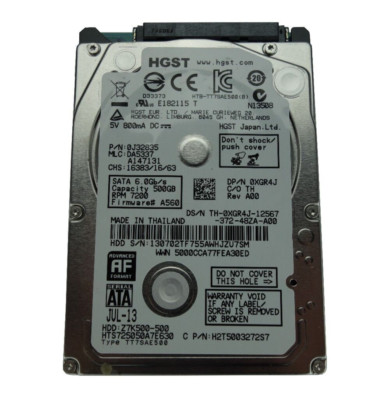 Dell 500GB 7.2K SATA 6Gb/s 2.5'' Laptop Hard Drive XGR4J