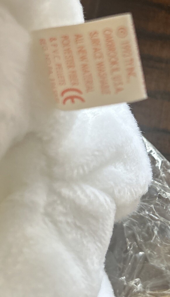 RARE NEW Ty Valentino Bear Beanie Baby 1993/1994 with Brown Nose and tag errors! thumbnail 5