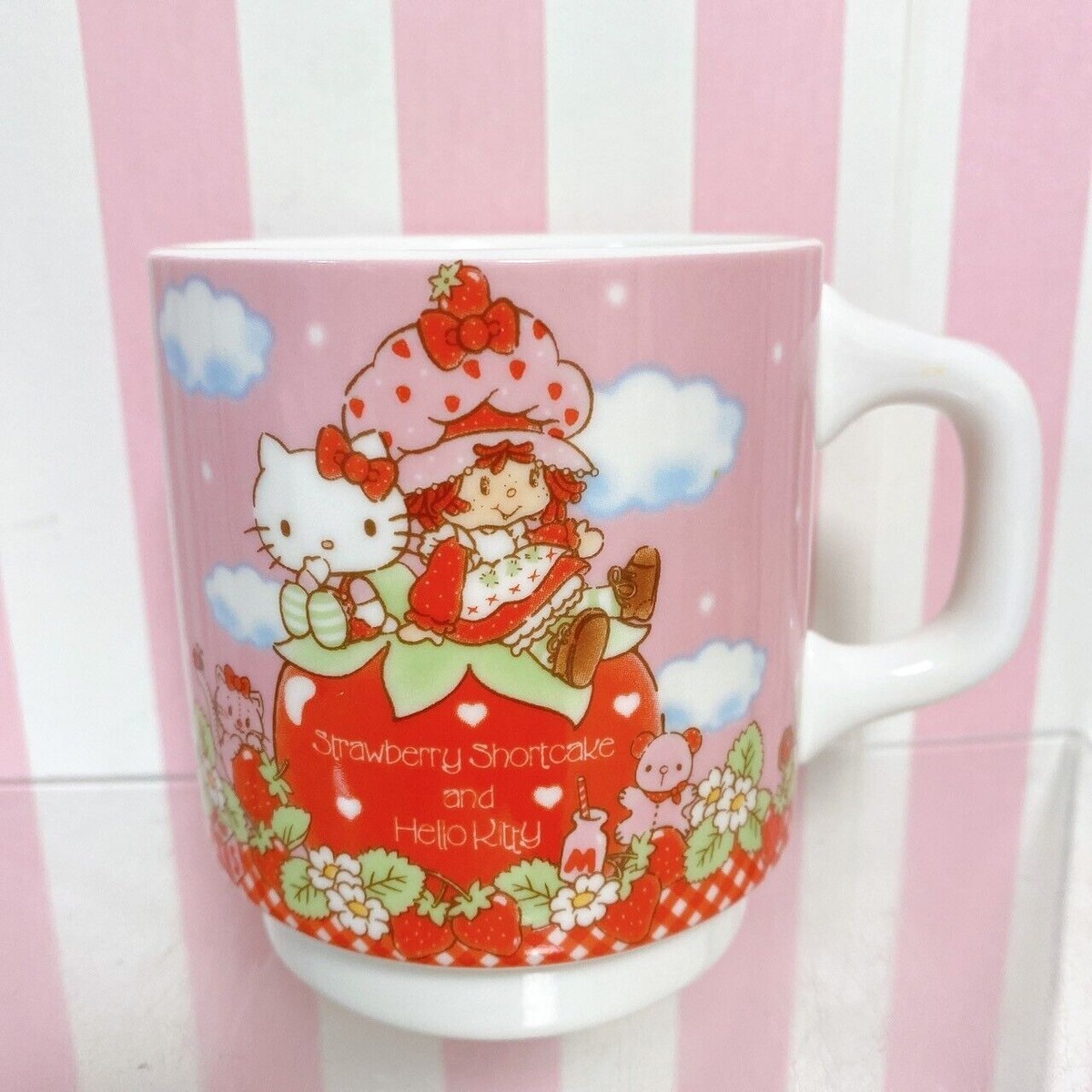 Sanrio Hello Kitty Strawberry Shortcake Collaboration Mug Cup Pink 