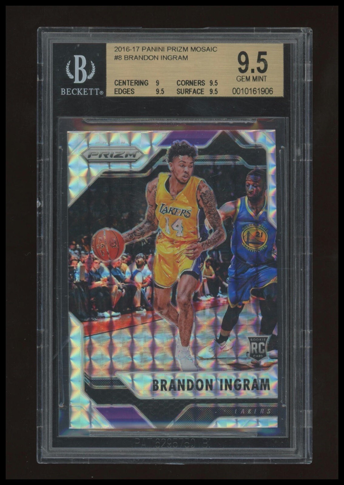2016-17 Panini Mosaic Prizm #8 Brandon Ingram Lakers RC Rookie BGS 9.5 GEM MINT