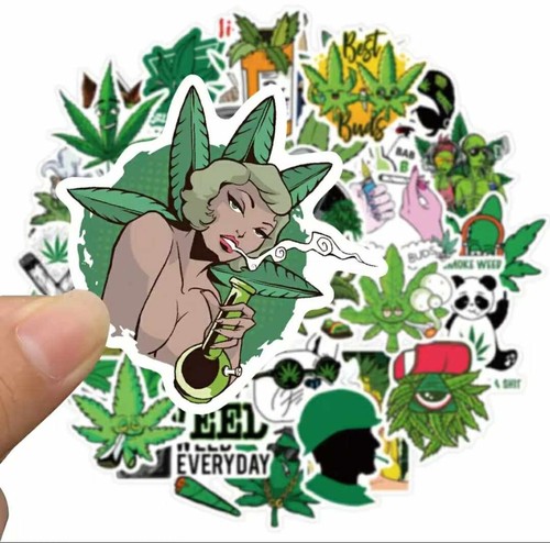 Gras Aufkleber Cannabis Ganja Topf Hasch grün Graffiti Marihuana - Bild 2 von 6