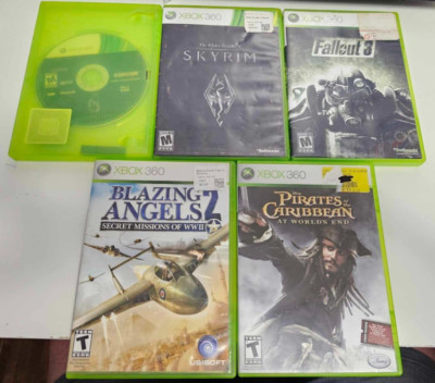 XBox360 Game Lot 5- Fallout 3, Skyrim, Blazing Angel 2, Pirares, Resident Evil 6