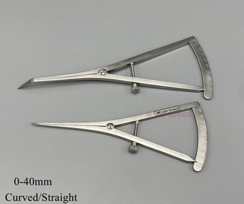 Castroviejo Measuring Caliper 20mm Range - 7cm Angled, Superior Grade