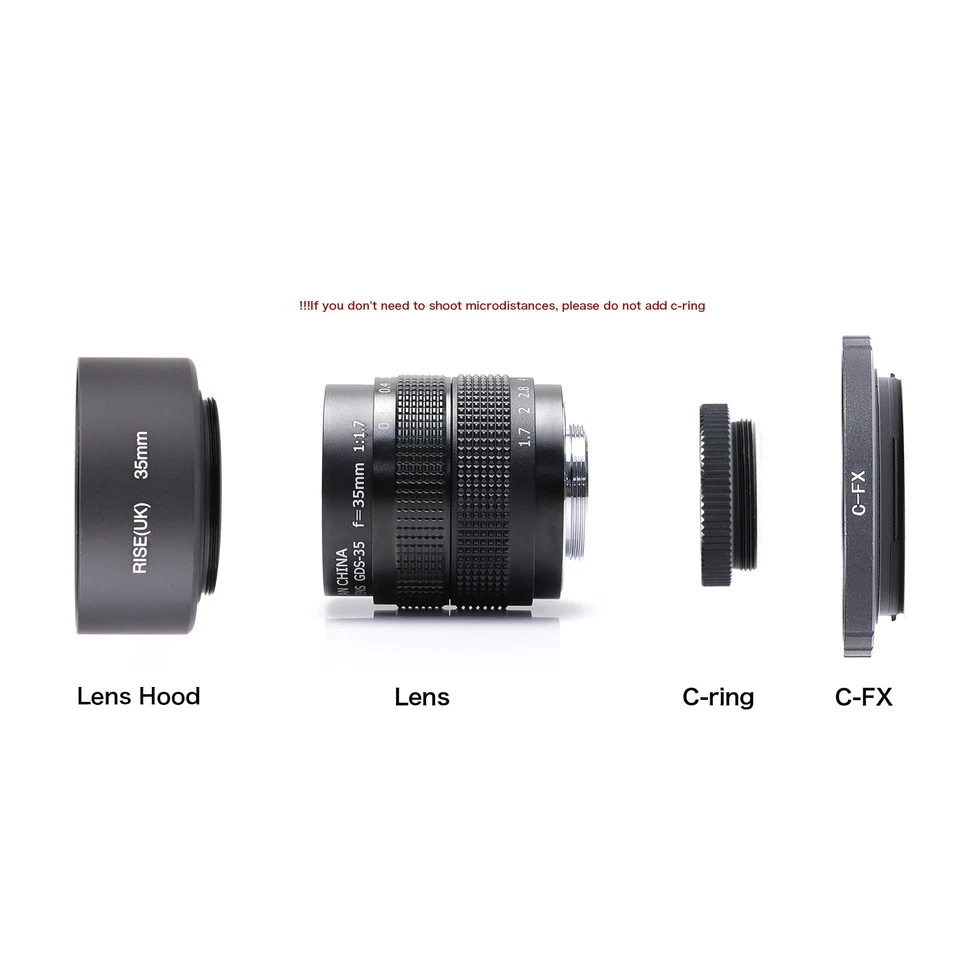 Fujian 35mm f/1.7 CCTV Cine lens for Fuji Fujifilm X-Pro1camera +adapter&hood&po - Image 2 of 4