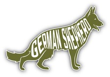German Shepherd Breed Dog Silhouette Car Bumper Sticker Decal 5'' x 3''