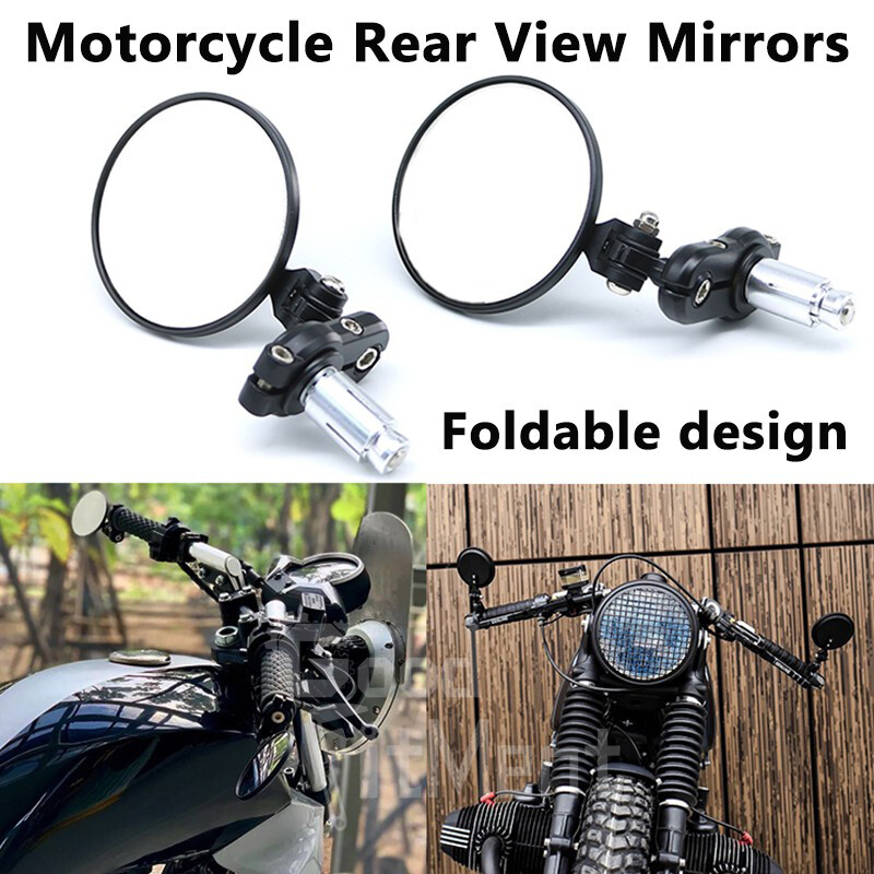 Bar End Mirrors Motorcycle Universal Motorcycle 7/8" Handle Bar End Rearview Side Mirrors For Honda Yamaha Miroir Vélo - Foto 10