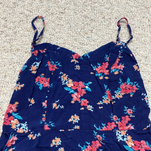SO Girls Dress sz S Blue Floral Straight Pockets Lightweight Spaghetti Straps - Picture 6 of 10