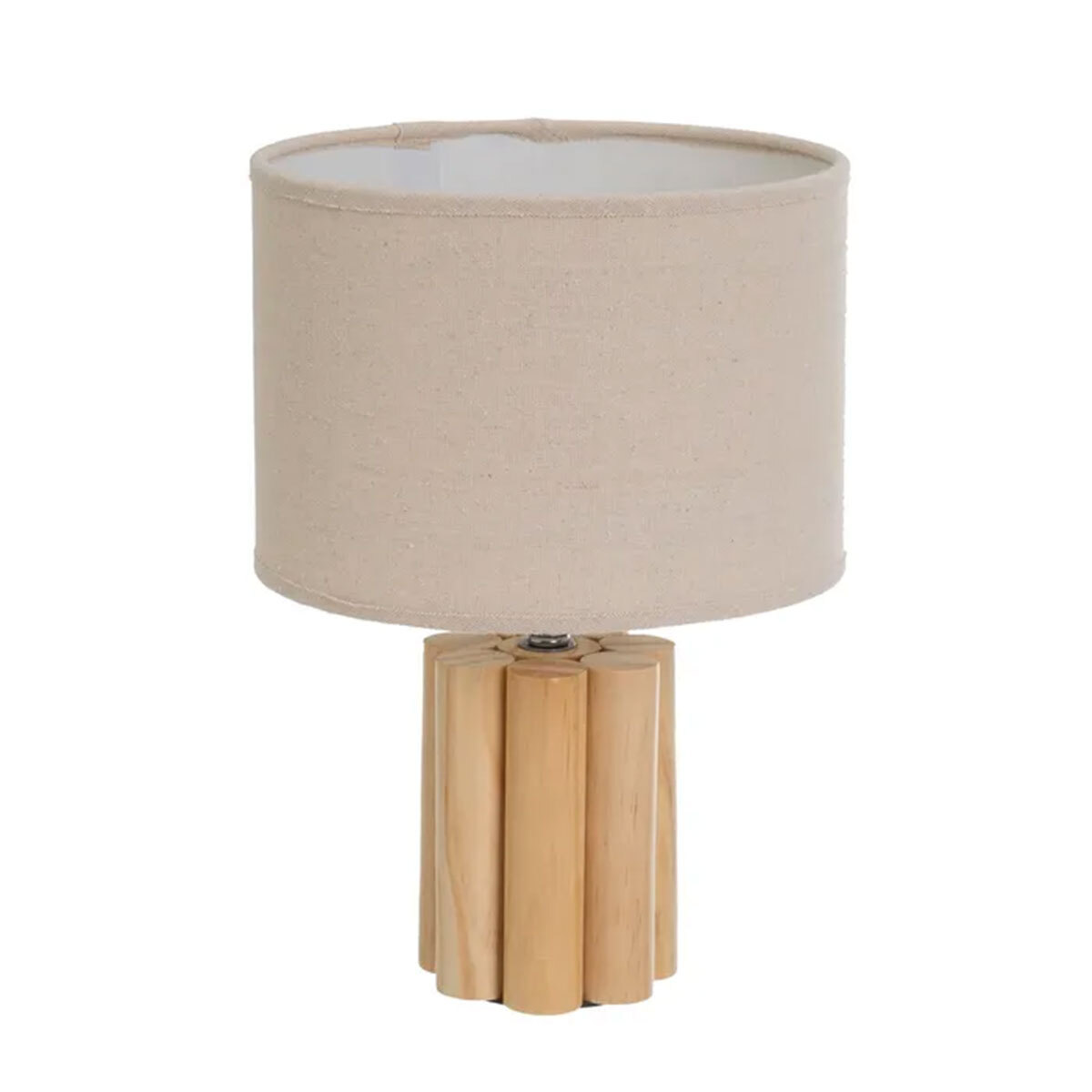 Lampe beige en bois de pin de 29 cm pour illuminer votre coin lecture cocooning