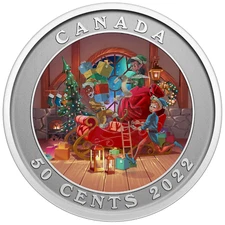 2022 Canada 50 Cent Santa’s Sleigh Lenticular Coin