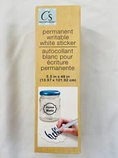 Craft Cutting Machine White Writeable Vinyl Roll Sticker Hobby Decal 5.5 x 48 in