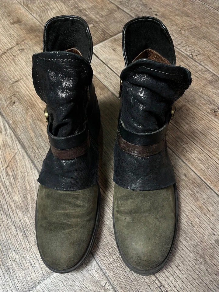 Botas italianas de cuero de motociclista A.S.98 Airstep Ancle cremallera EU 39 US 8.5-9 UK 6 Foto 3 de 4