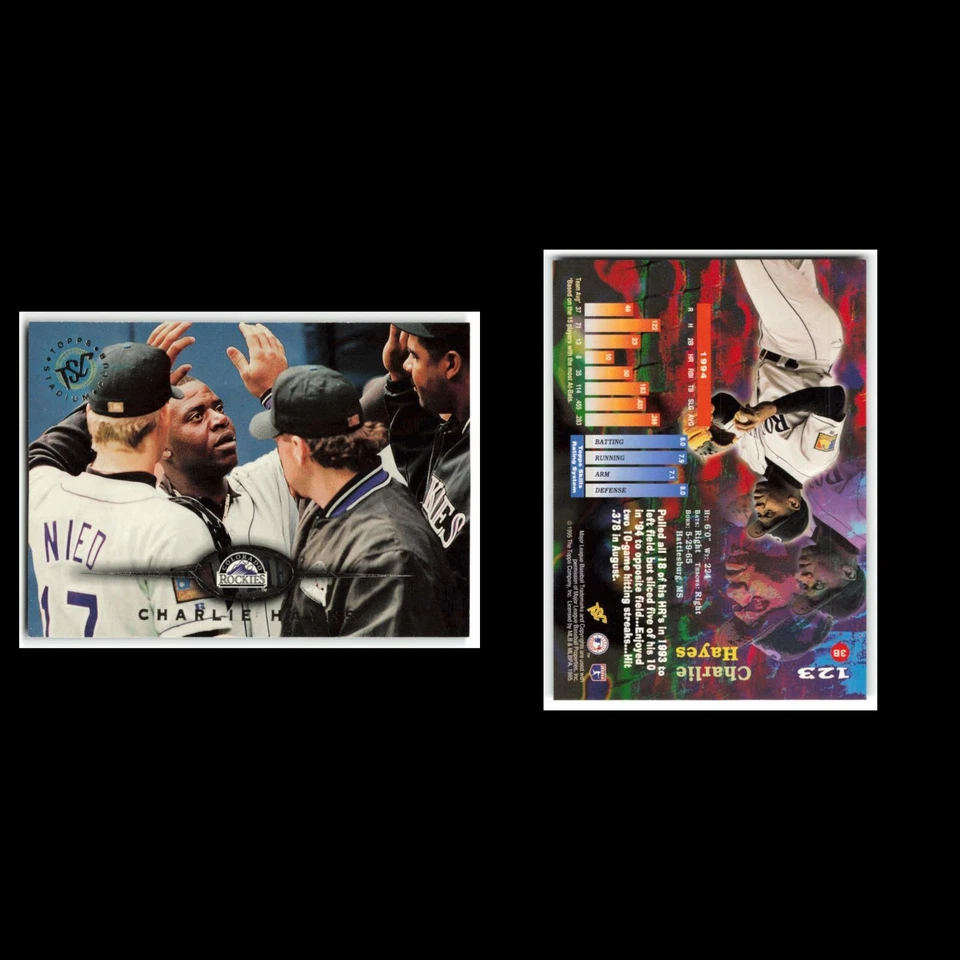 Charlie Hayes #123 1995 Topps Stadium Club Colorado Rockies Baseball Card MLB NM - Image 3 of 3