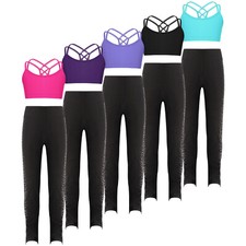 Girls Outfits Ballet Tracksuits Fashion Sweatsuits Gymnastic Costume Training