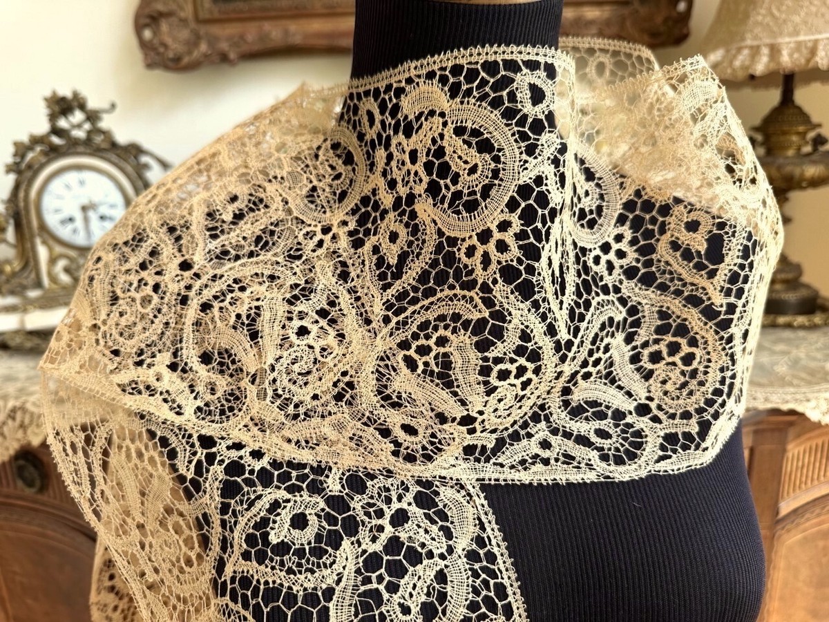 週末お値下げ　ASHFORD FINECHINA VICTORIAN LACE Antique Vintage Lace-WIDE ANTIQUE VICTORIAN ERA BOBBIN LACE