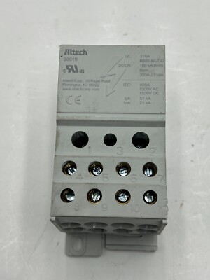 Altech Corp 38019 Power Distribution Block, 310A 1 Input 11 Ouput DIN Rail
