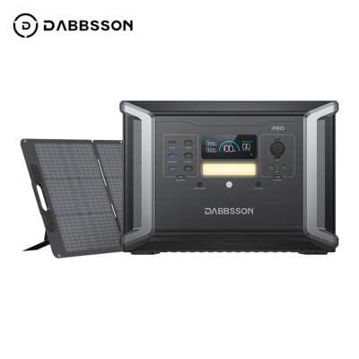 Dabbsson DBS2100Pro 2150Wh 2400W Power Station Solar Generator +120W Solar Panel