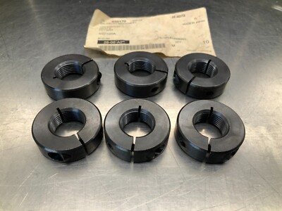 (6) Misumi SCSN20A Shaft Collars - Threaded Bore, Slit, 20mm Shaft Size